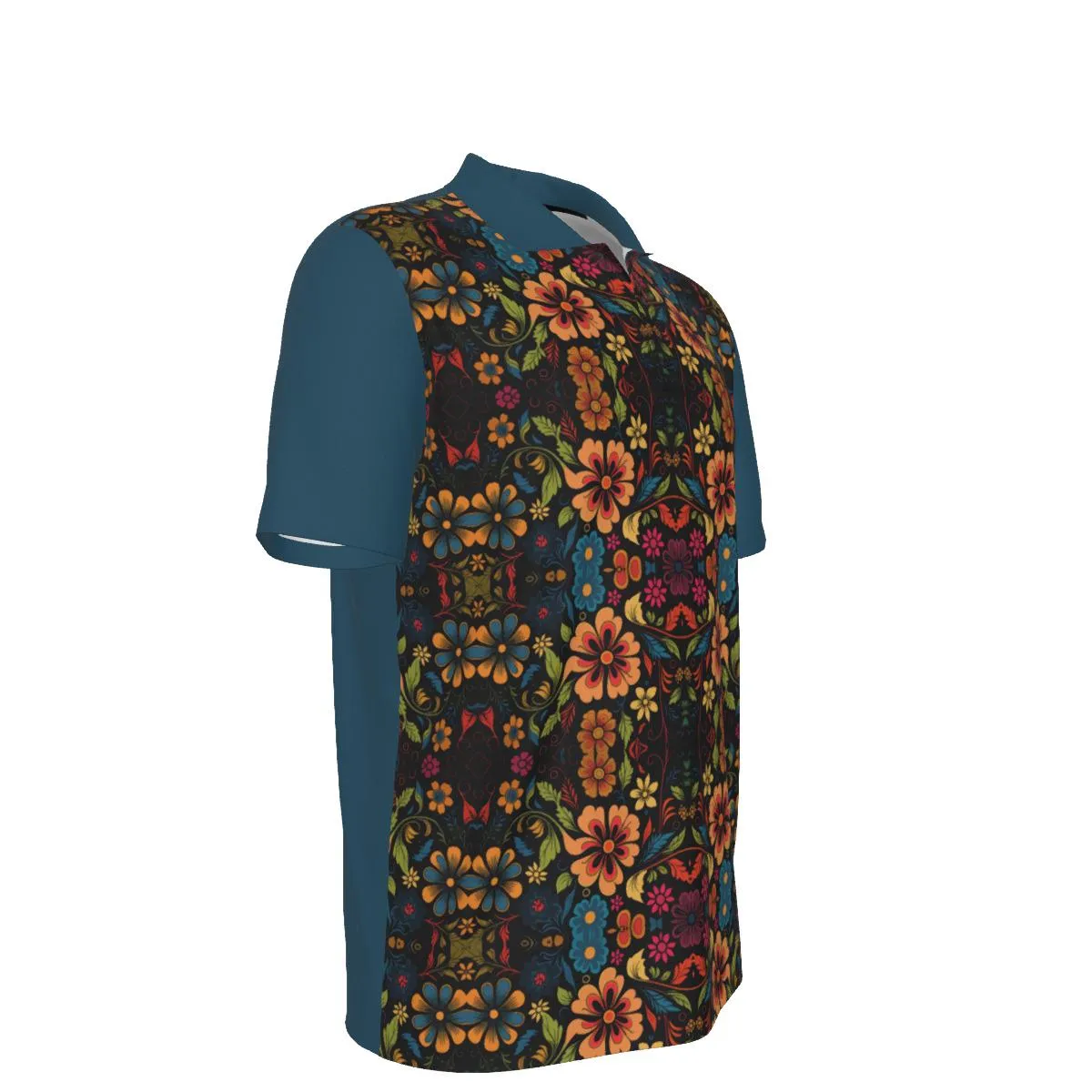70s Style Polo Shirt Men, Men's UPF 50  Sun Protection Shirt, UV polo shirts for men short sleeve, Teal Polo Shirt, Retro Shirt Men