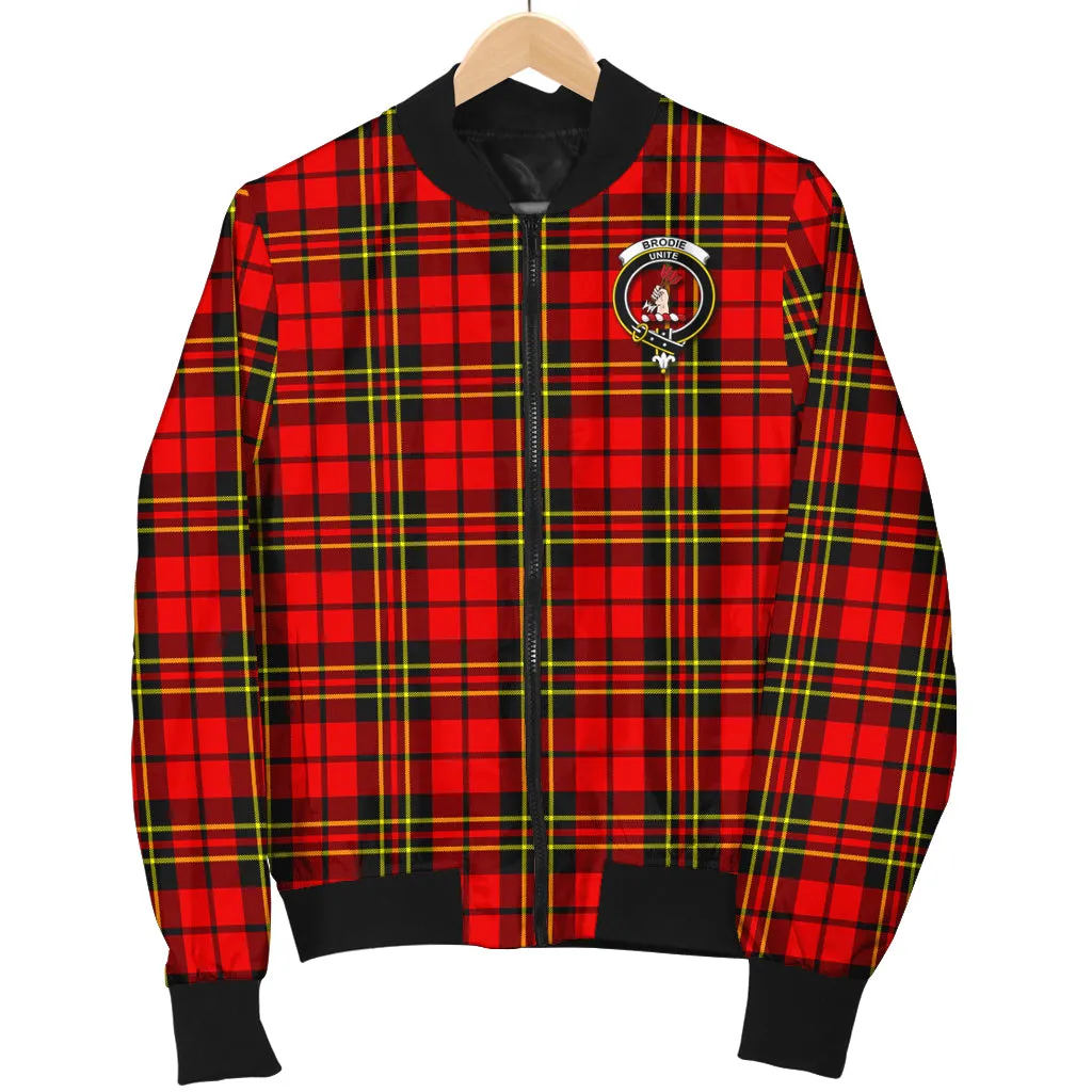 Brodie Modern Tartan Bomber Jacket with Family Crest