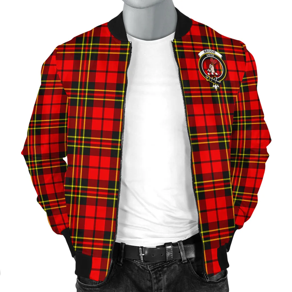 Brodie Modern Tartan Bomber Jacket with Family Crest