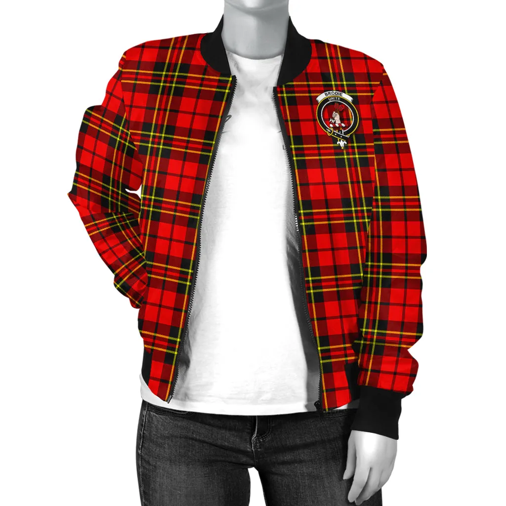 Brodie Modern Tartan Bomber Jacket with Family Crest
