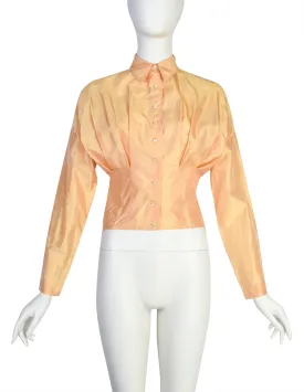 Callaghan by Romeo Gigli Vintage SS 1987 Orange Sherbet Iridescent Silk Top
