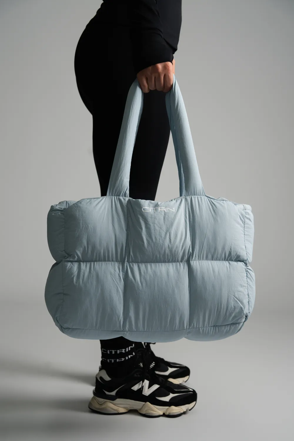 CITRIN PUFFER TOTE - BABY BLUE
