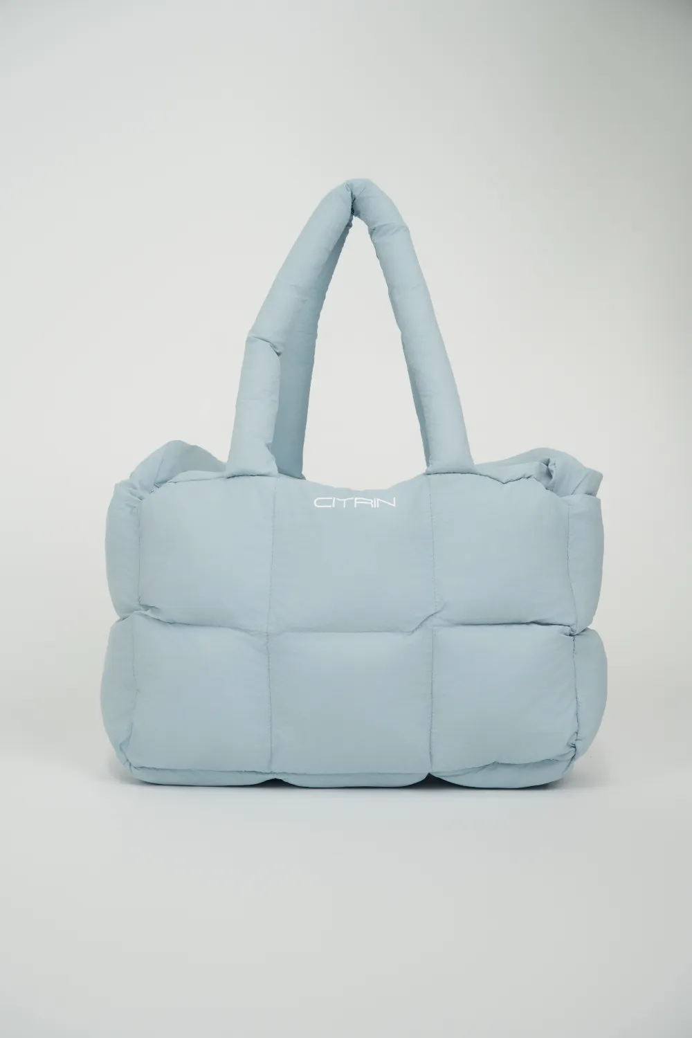 CITRIN PUFFER TOTE - BABY BLUE