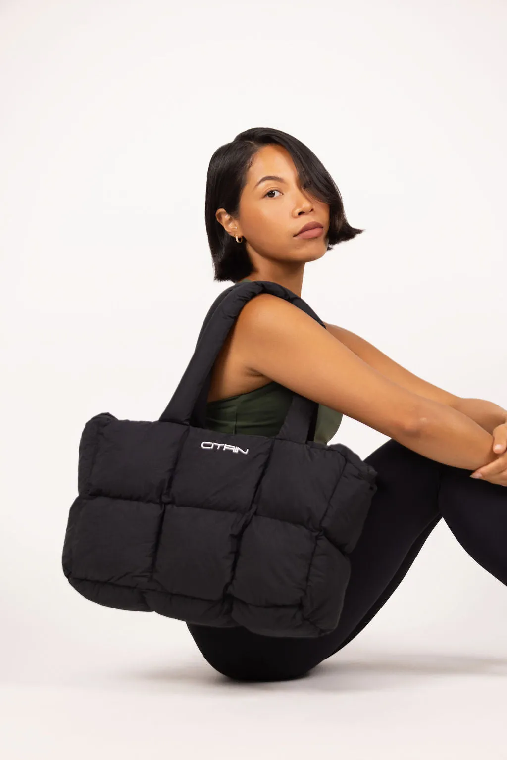 CITRIN PUFFER TOTE - BLACK