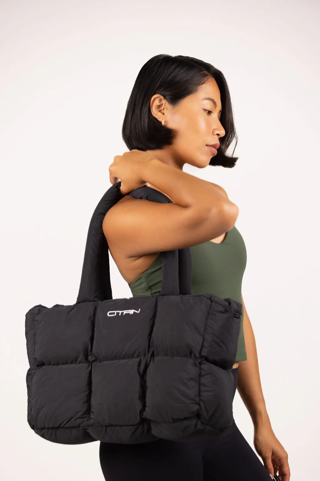 CITRIN PUFFER TOTE - BLACK