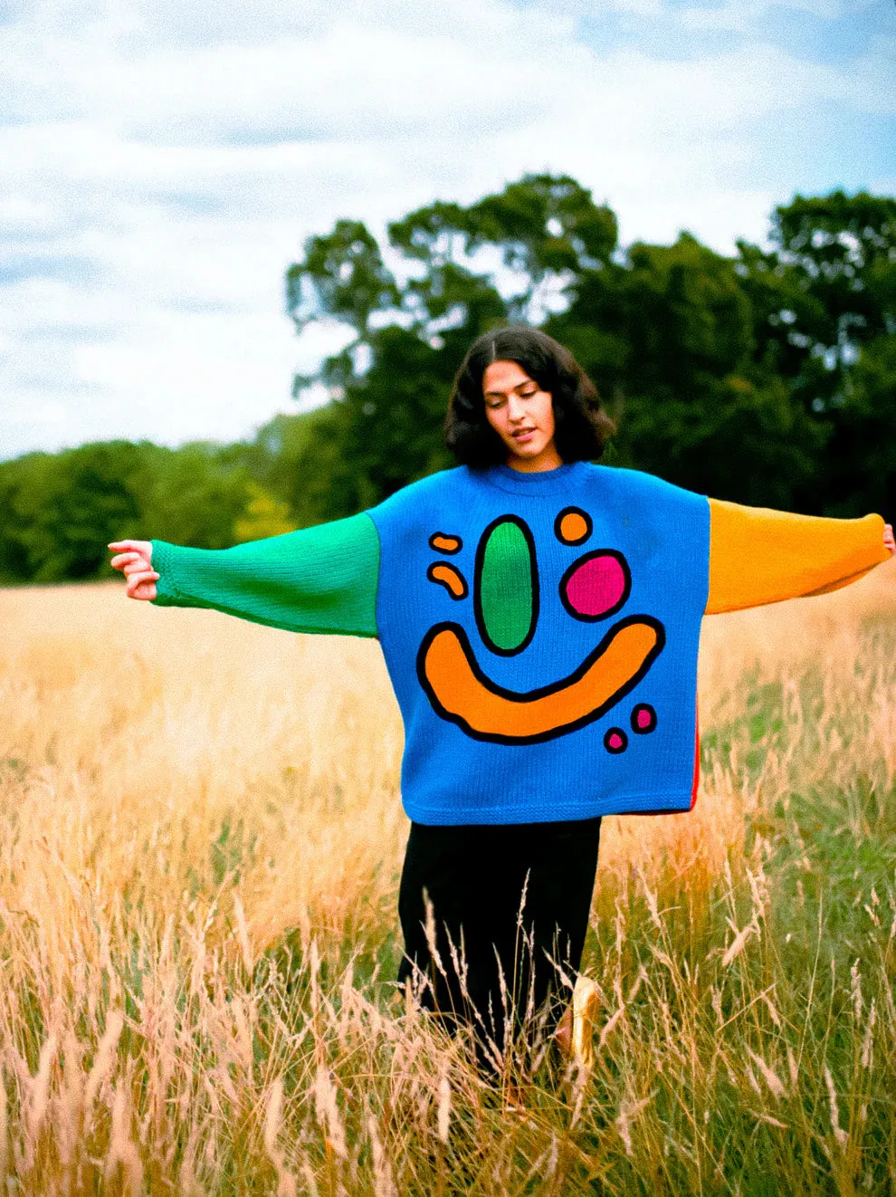 Colorful Handmade Knit Sweater