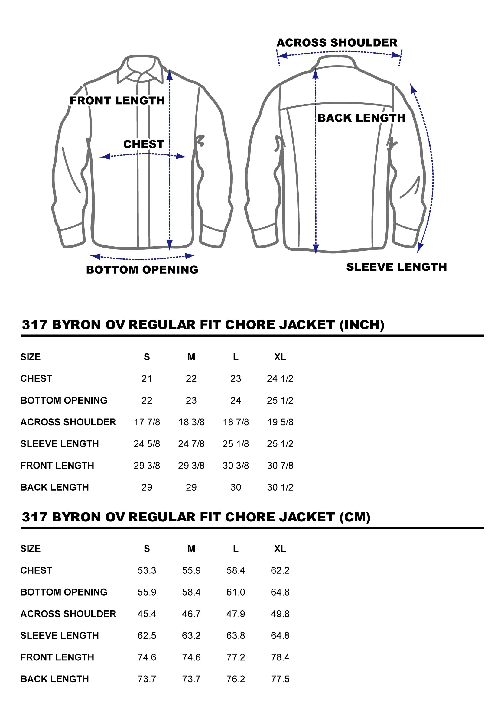 DDL 317-BYRON OV REGULAR FIT 4 POCKET CONE MILLS ORGANIC COTTON DENIM CHORE COAT-12.75oz-RAW INDIGO