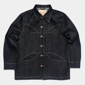 DDL 317-BYRON OV REGULAR FIT 4 POCKET CONE MILLS ORGANIC COTTON DENIM CHORE COAT-12.75oz-RAW INDIGO