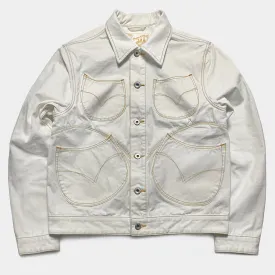 DDL 327-TYLER LUCKY-CT4 REGULAR FIT TYPE 4 WHITE CANVAS JACKET-12OZ-E0 WHITE