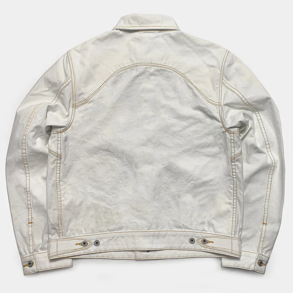 DDL 327-TYLER LUCKY-CT4 REGULAR FIT TYPE 4 WHITE CANVAS JACKET-12OZ-E0 WHITE