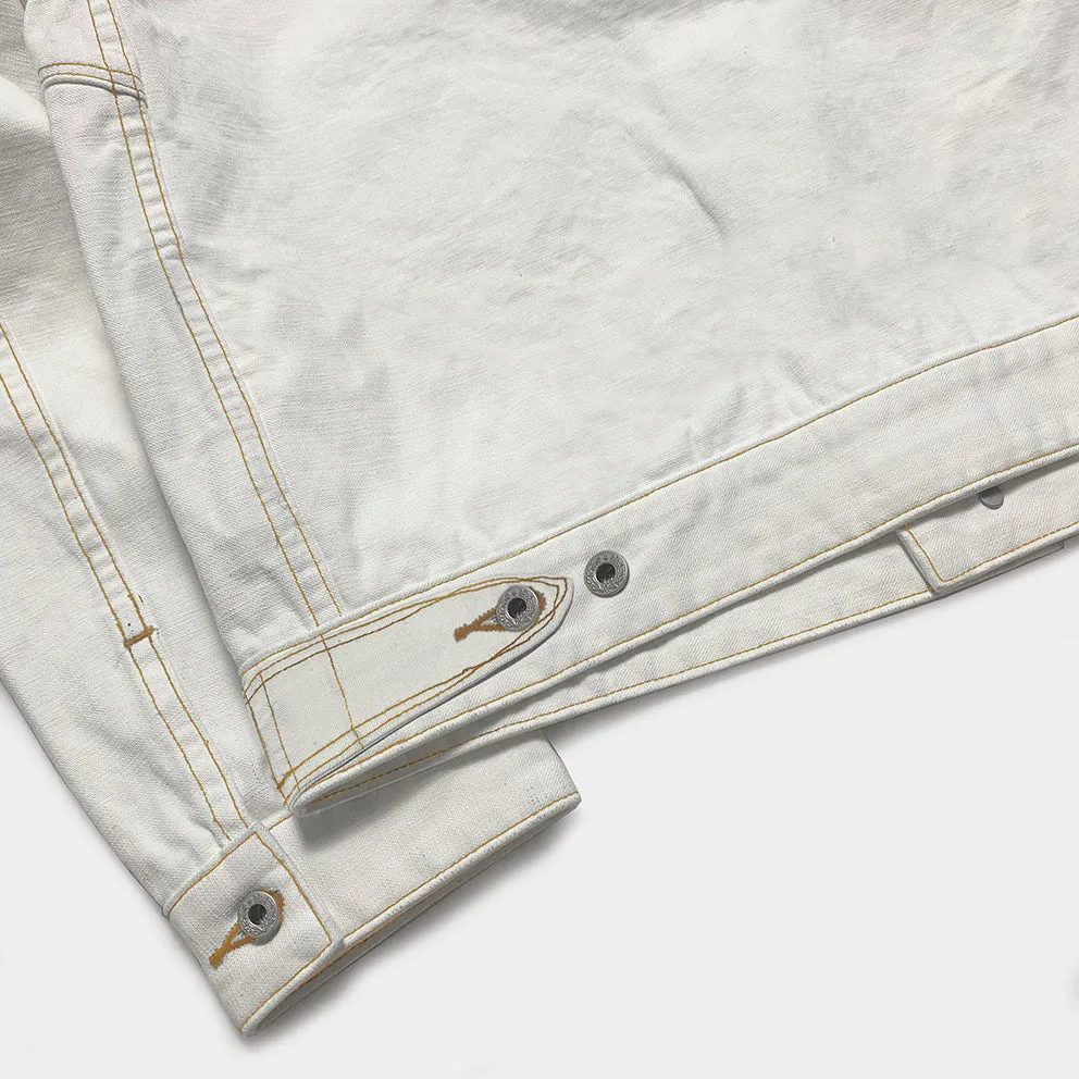 DDL 327-TYLER LUCKY-CT4 REGULAR FIT TYPE 4 WHITE CANVAS JACKET-12OZ-E0 WHITE