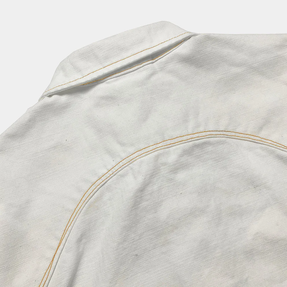 DDL 327-TYLER LUCKY-CT4 REGULAR FIT TYPE 4 WHITE CANVAS JACKET-12OZ-E0 WHITE