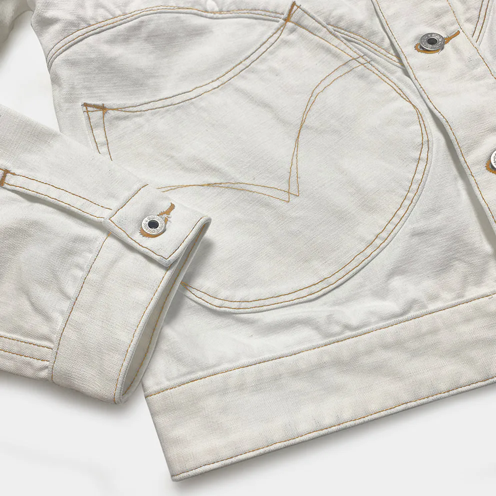 DDL 327-TYLER LUCKY-CT4 REGULAR FIT TYPE 4 WHITE CANVAS JACKET-12OZ-E0 WHITE