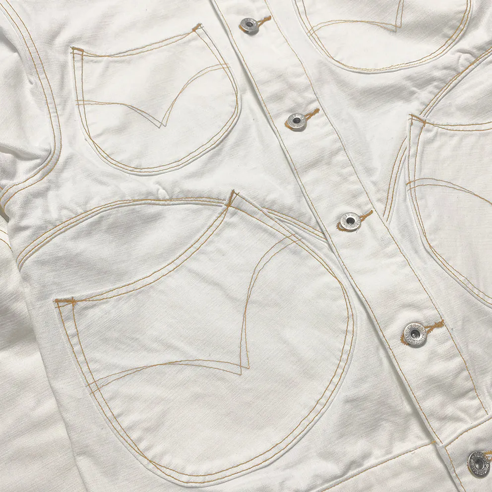 DDL 327-TYLER LUCKY-CT4 REGULAR FIT TYPE 4 WHITE CANVAS JACKET-12OZ-E0 WHITE