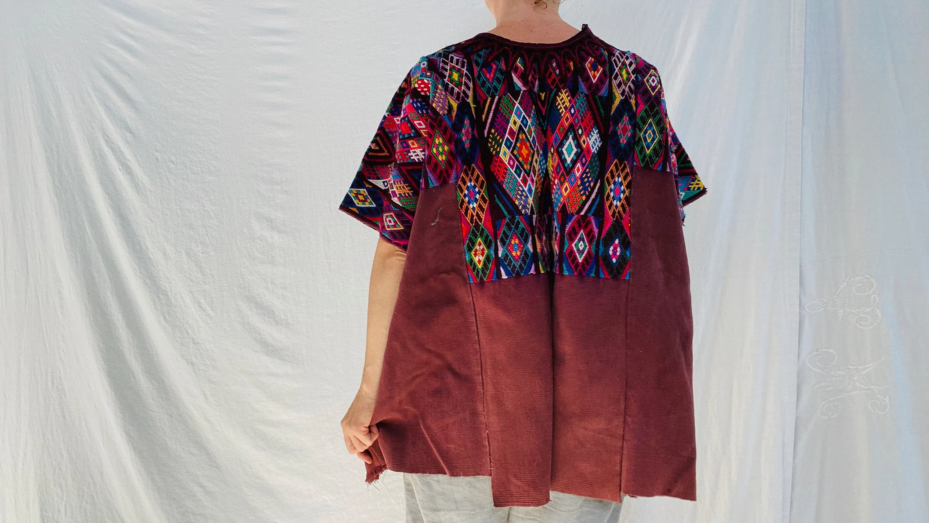 Fine Ceremonial Silk & Cotton Huipil. Chichicastenango Guatemalan