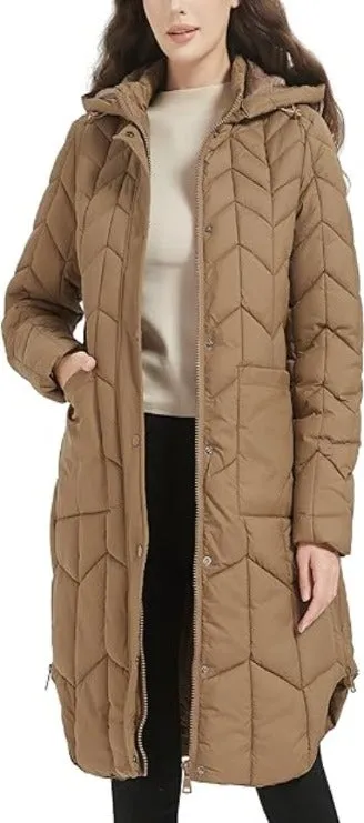 Giolshon Women's Knee-length Quilted Coat Winter Puffer Jacket