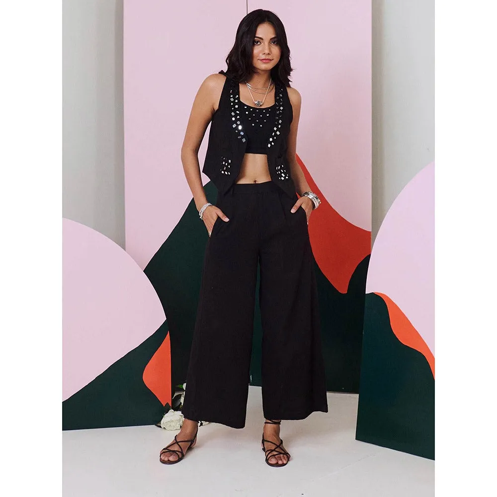 Gulaal Aaina Black Mirror Embroidered Waist Coat