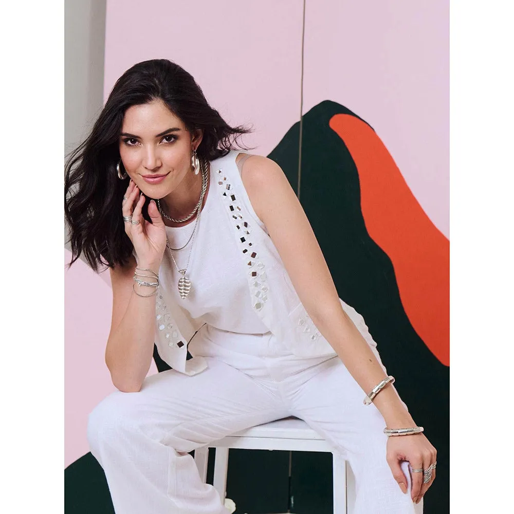 Gulaal Aaina White Mirror Embroidered Waist Coat