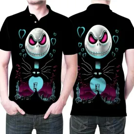 Jack Skellington Heart Polo Shirt