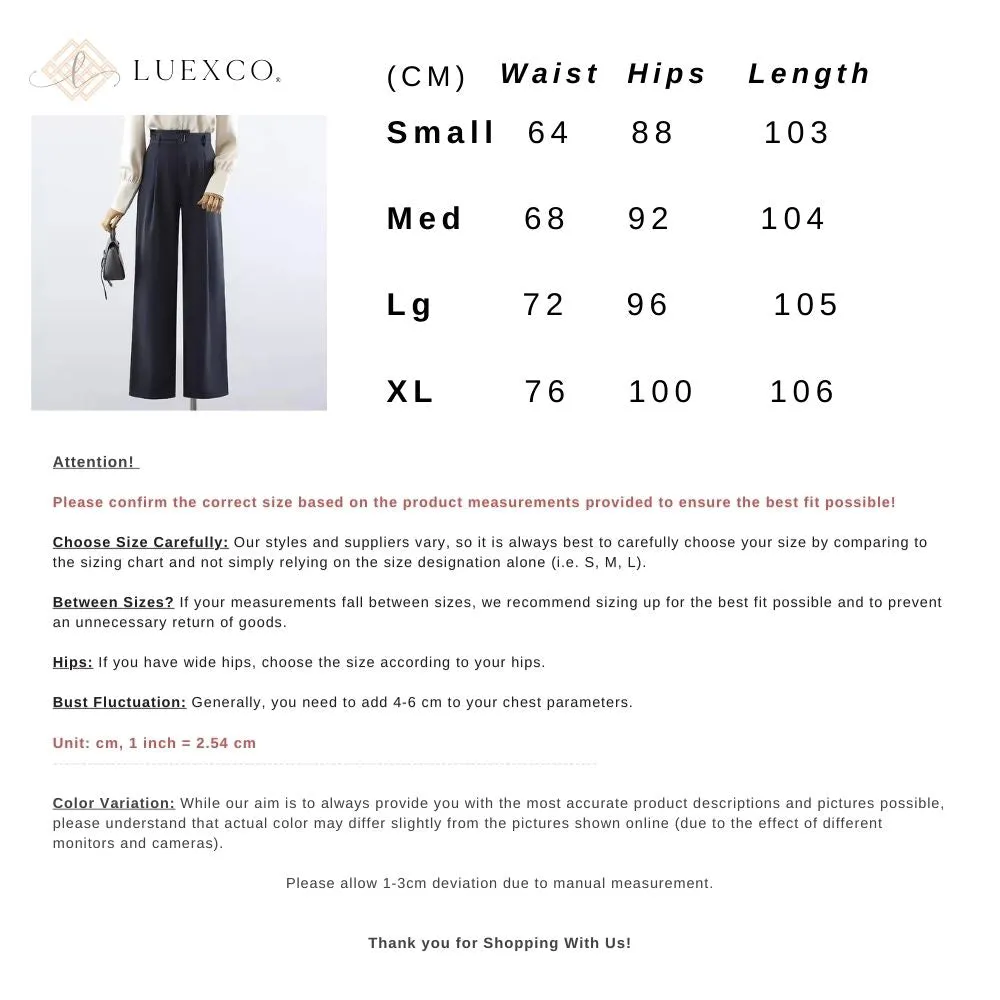 Luexco Women's Wide Straight Leg Trousers