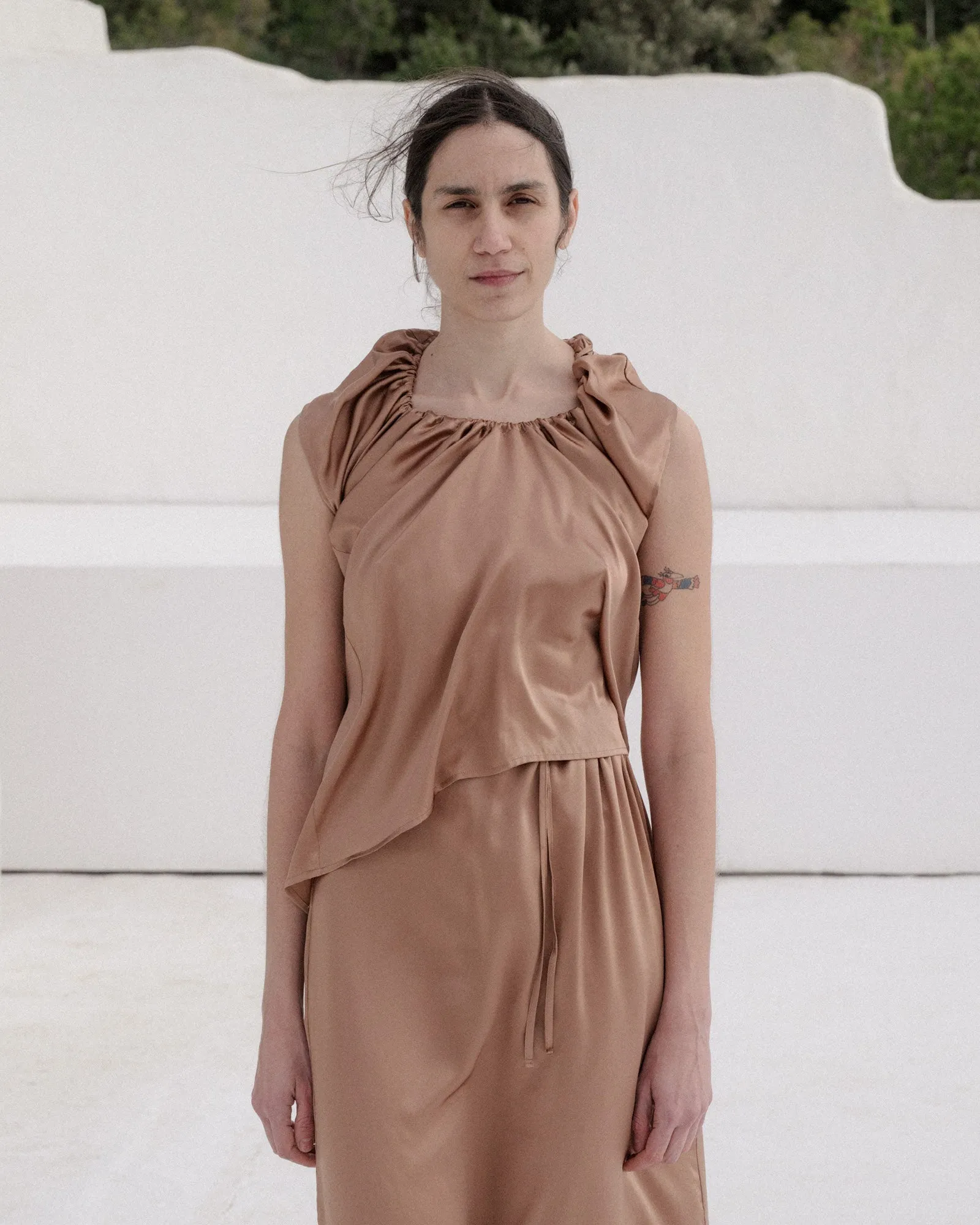 Max Top - Silk Satin - Brown