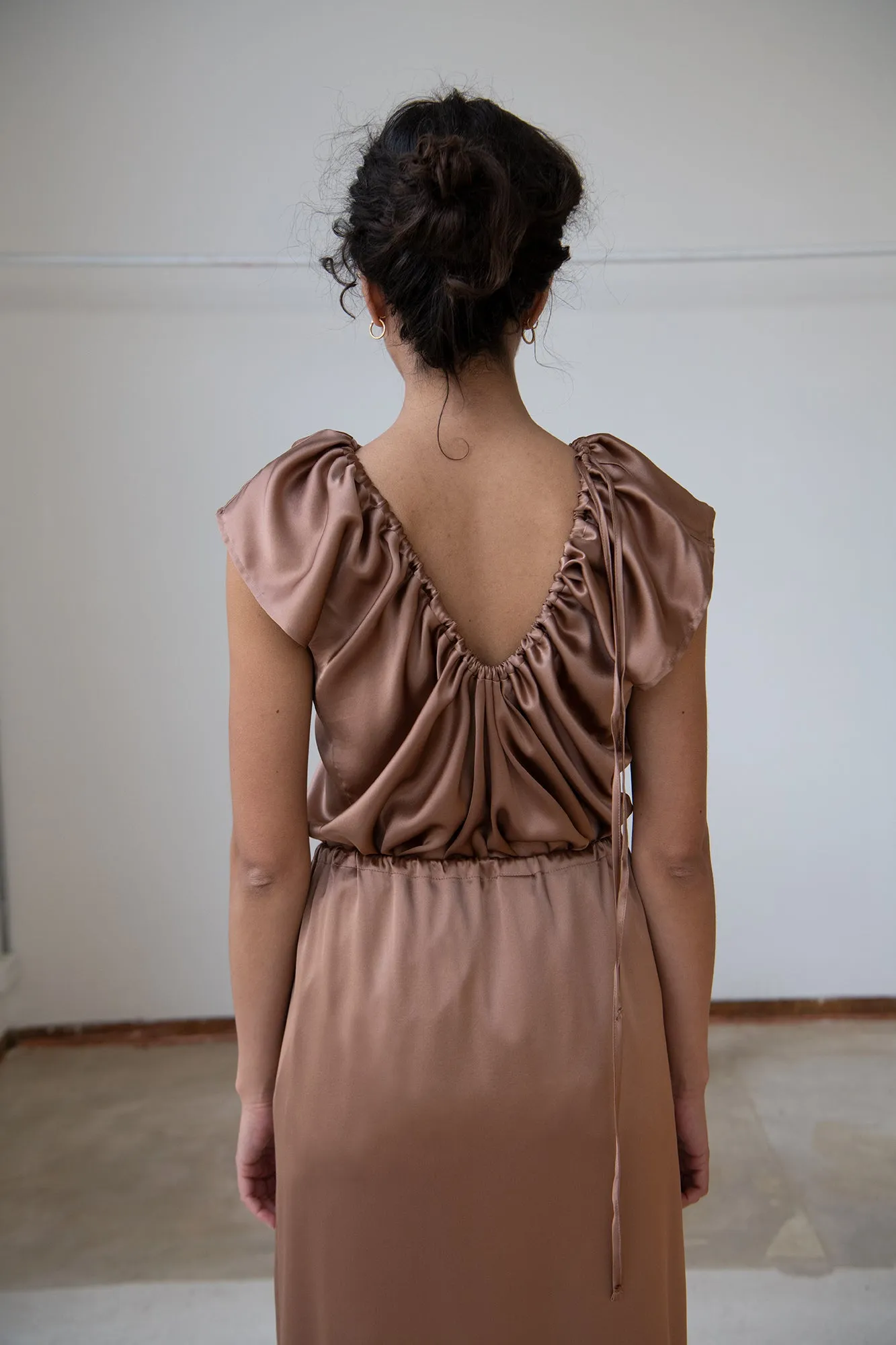 Max Top - Silk Satin - Brown
