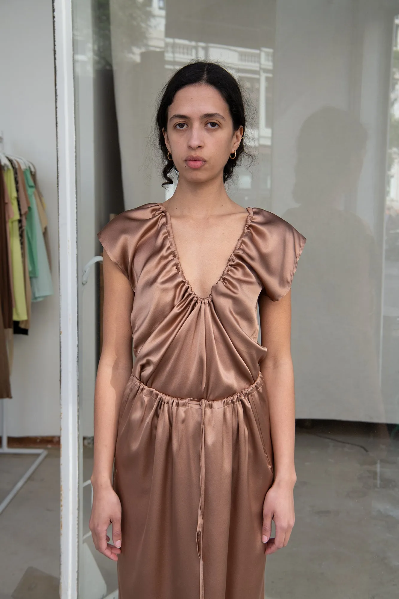Max Top - Silk Satin - Brown