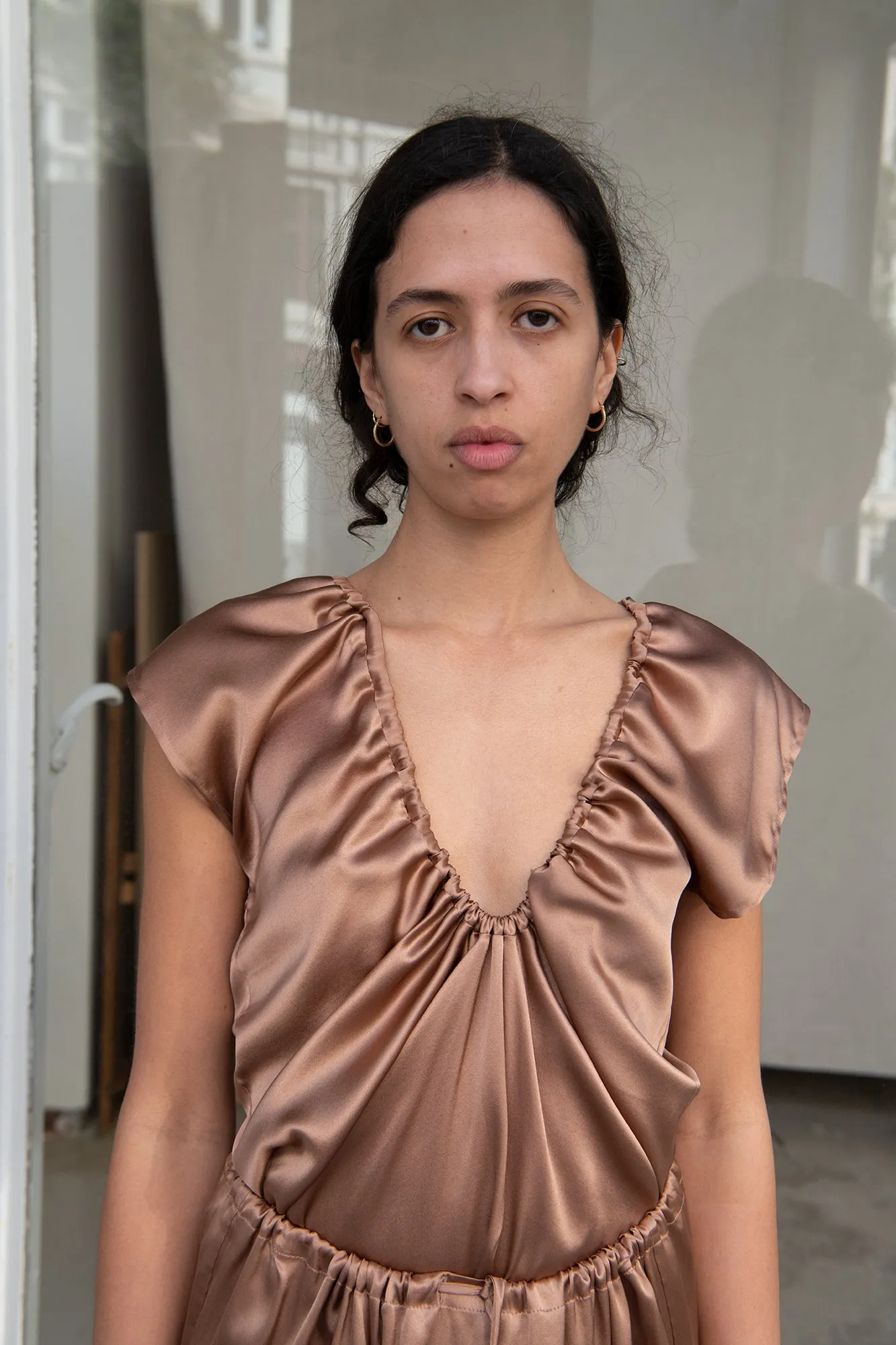 Max Top - Silk Satin - Brown