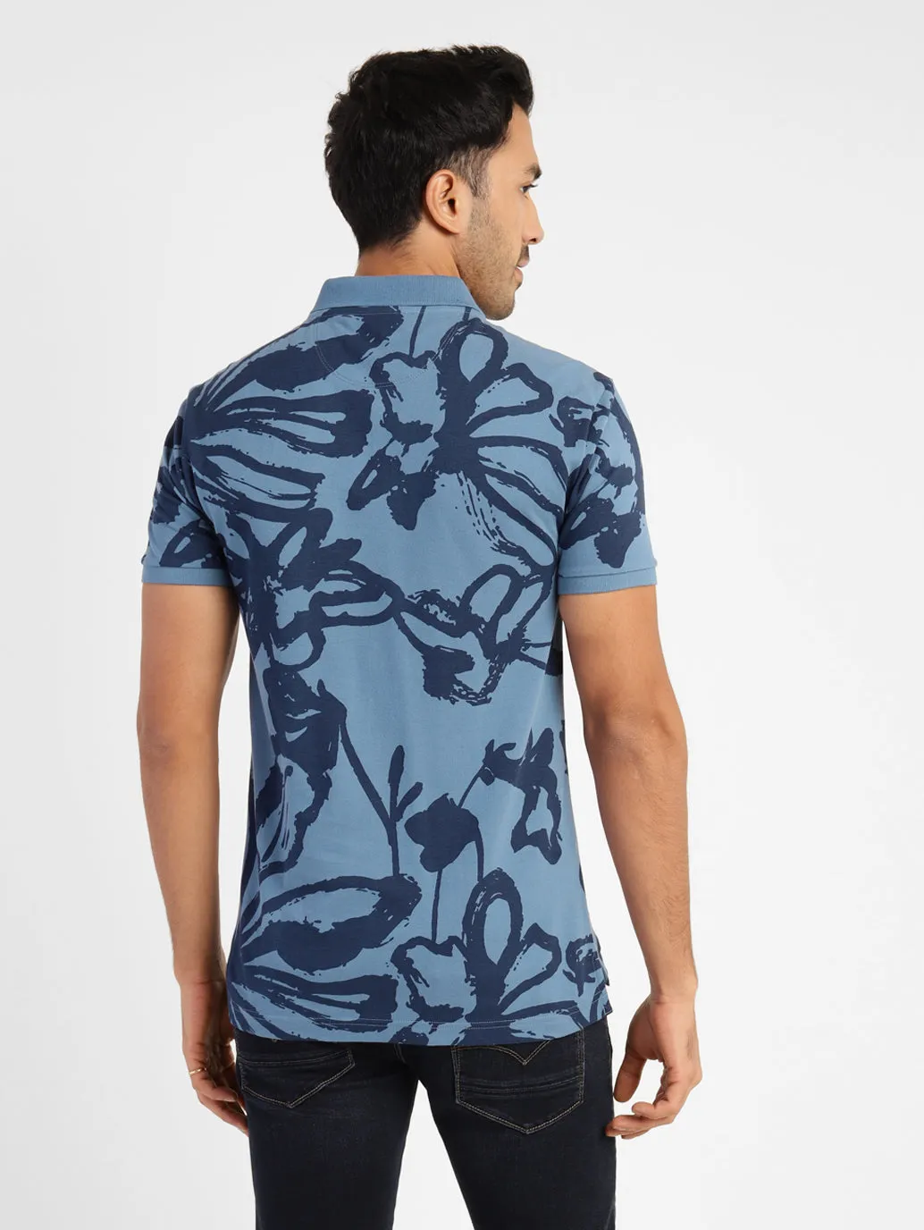 Men's Abstract Print Polo T-shirt
