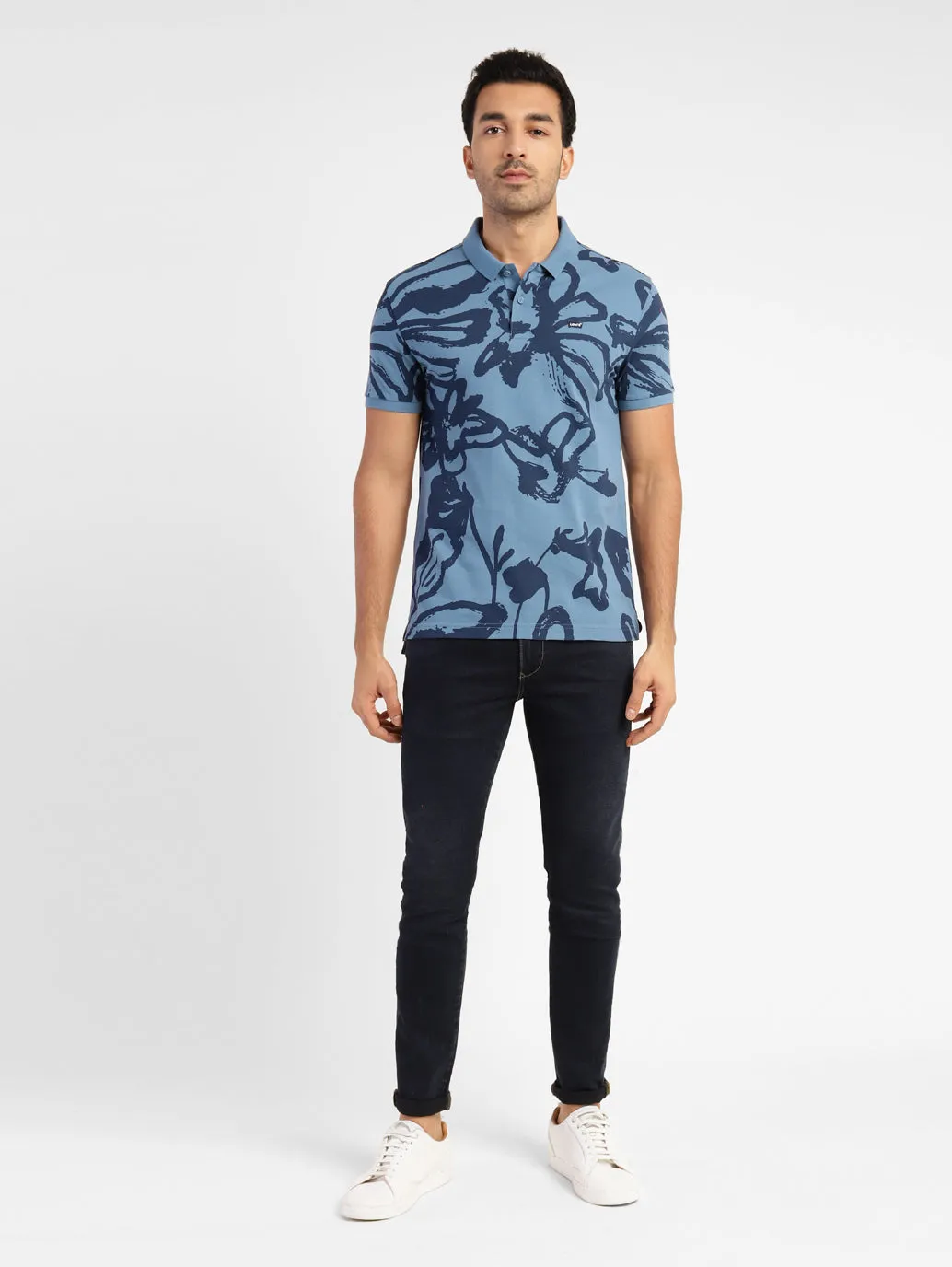 Men's Abstract Print Polo T-shirt