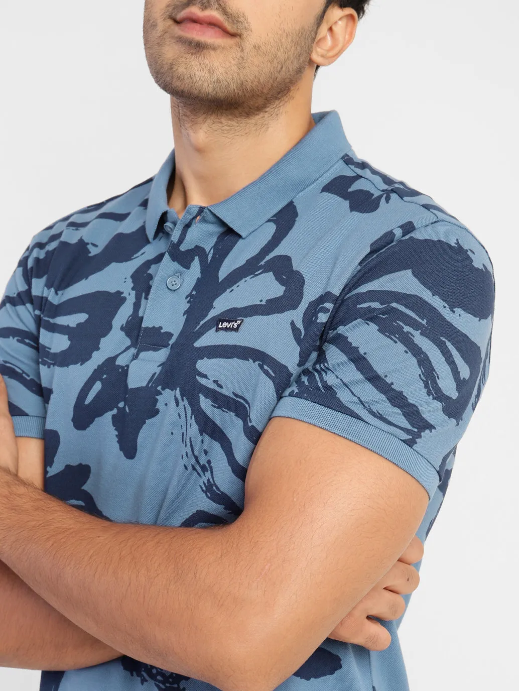 Men's Abstract Print Polo T-shirt