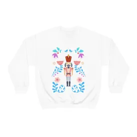Nutcracker Modern Sweatshirt, Blue Nutcracker Sweatshirt, Trendy Christmas Minimalist  Sweatshirt, Xmas Crewneck Bright Color Crew