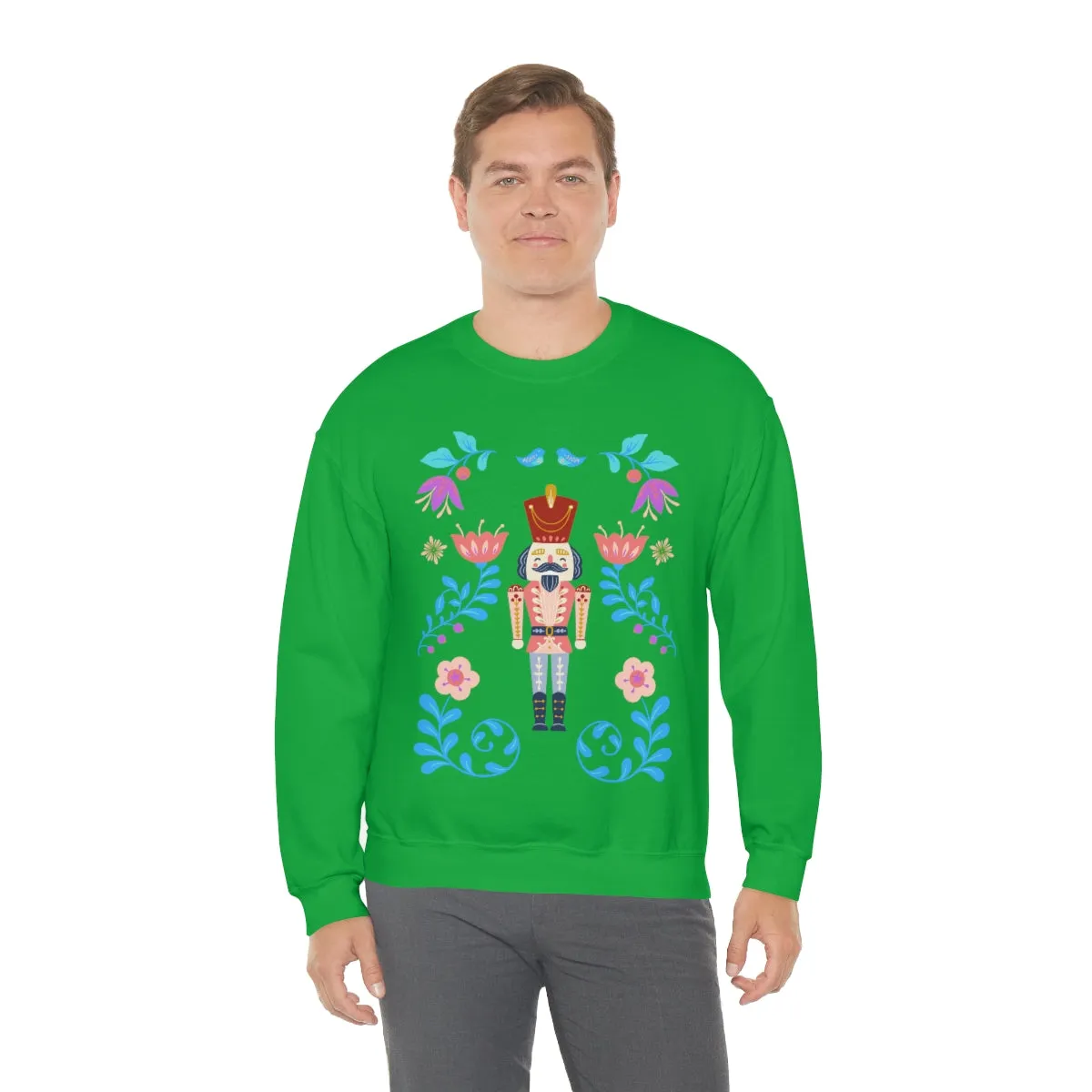 Nutcracker Modern Sweatshirt, Blue Nutcracker Sweatshirt, Trendy Christmas Minimalist  Sweatshirt, Xmas Crewneck Bright Color Crewneck