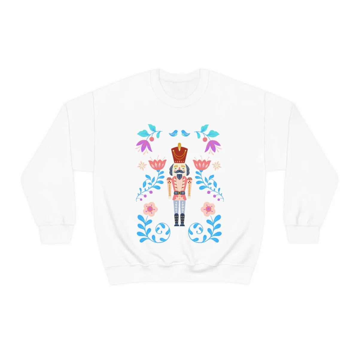 Nutcracker Modern Sweatshirt, Blue Nutcracker Sweatshirt, Trendy Christmas Minimalist  Sweatshirt, Xmas Crewneck Bright Color Crewneck