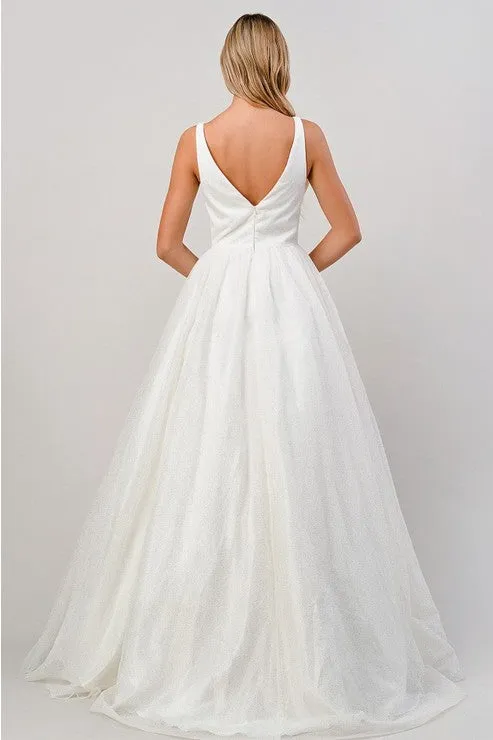 Off White Glitter Bridal Ball Gown