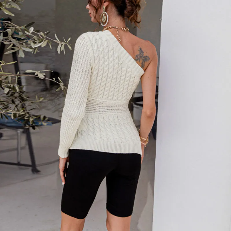 Pamella One shoulder knit Sweater