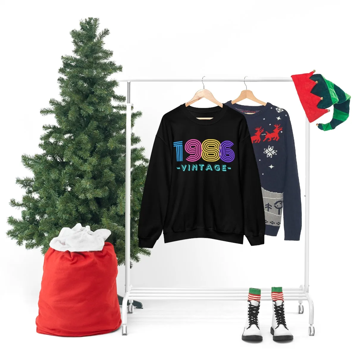 Personalized 1986 Vintage Retro Birthday or Special Date Crewneck Sweatshirt, Perfect Birthday Gift Sweatshirt, 80s style script