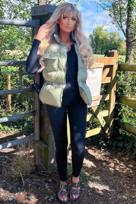 Pia Sage Puffer Gilet Coat