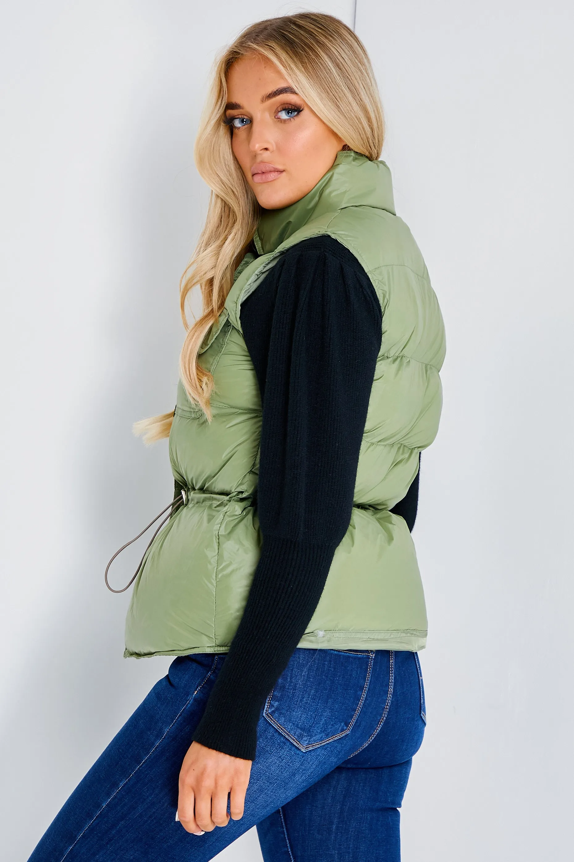 Pia Sage Puffer Gilet Coat