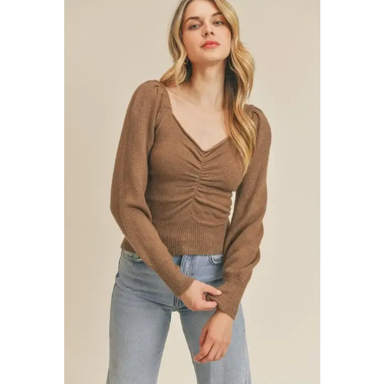 Ruched Lurex Sweater