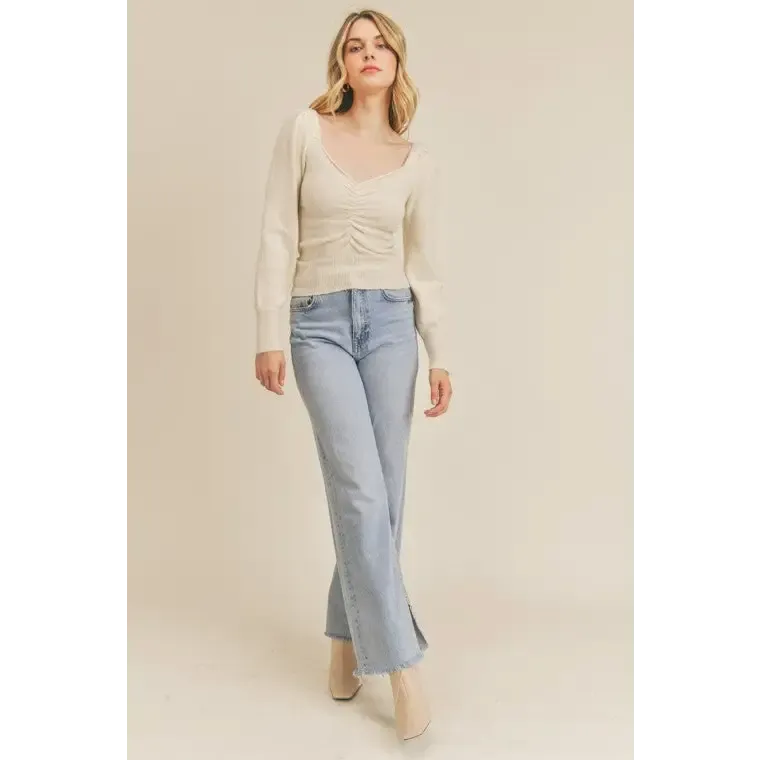 Ruched Lurex Sweater
