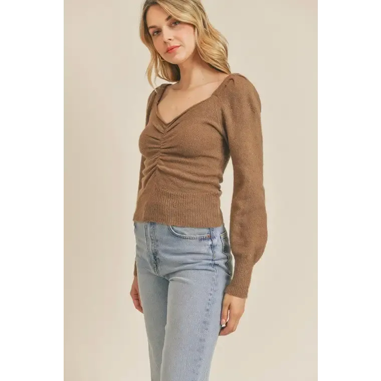 Ruched Lurex Sweater