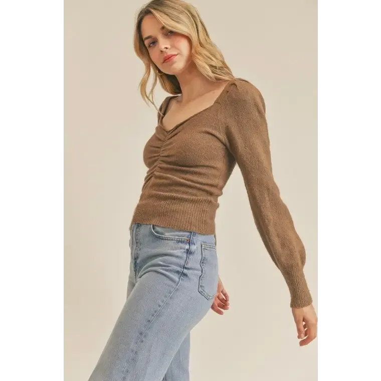 Ruched Lurex Sweater