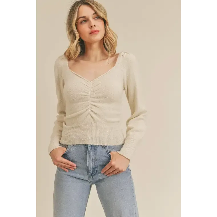 Ruched Lurex Sweater