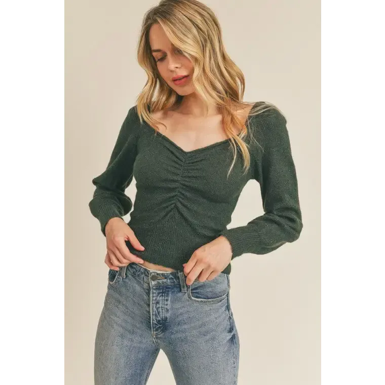 Ruched Lurex Sweater