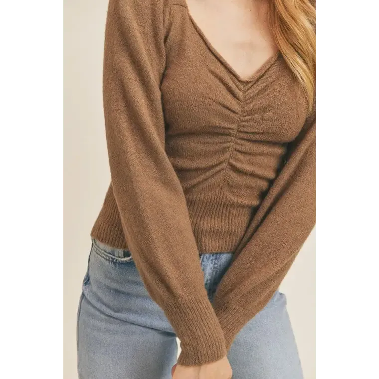 Ruched Lurex Sweater