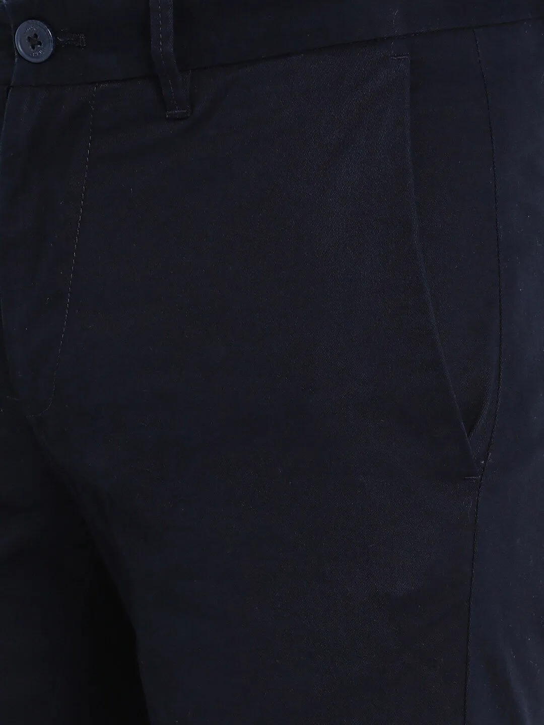 T-Base Men Navy Blue Core Chinos Trousers