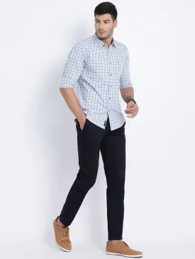 T-Base Men Navy Blue Core Chinos Trousers