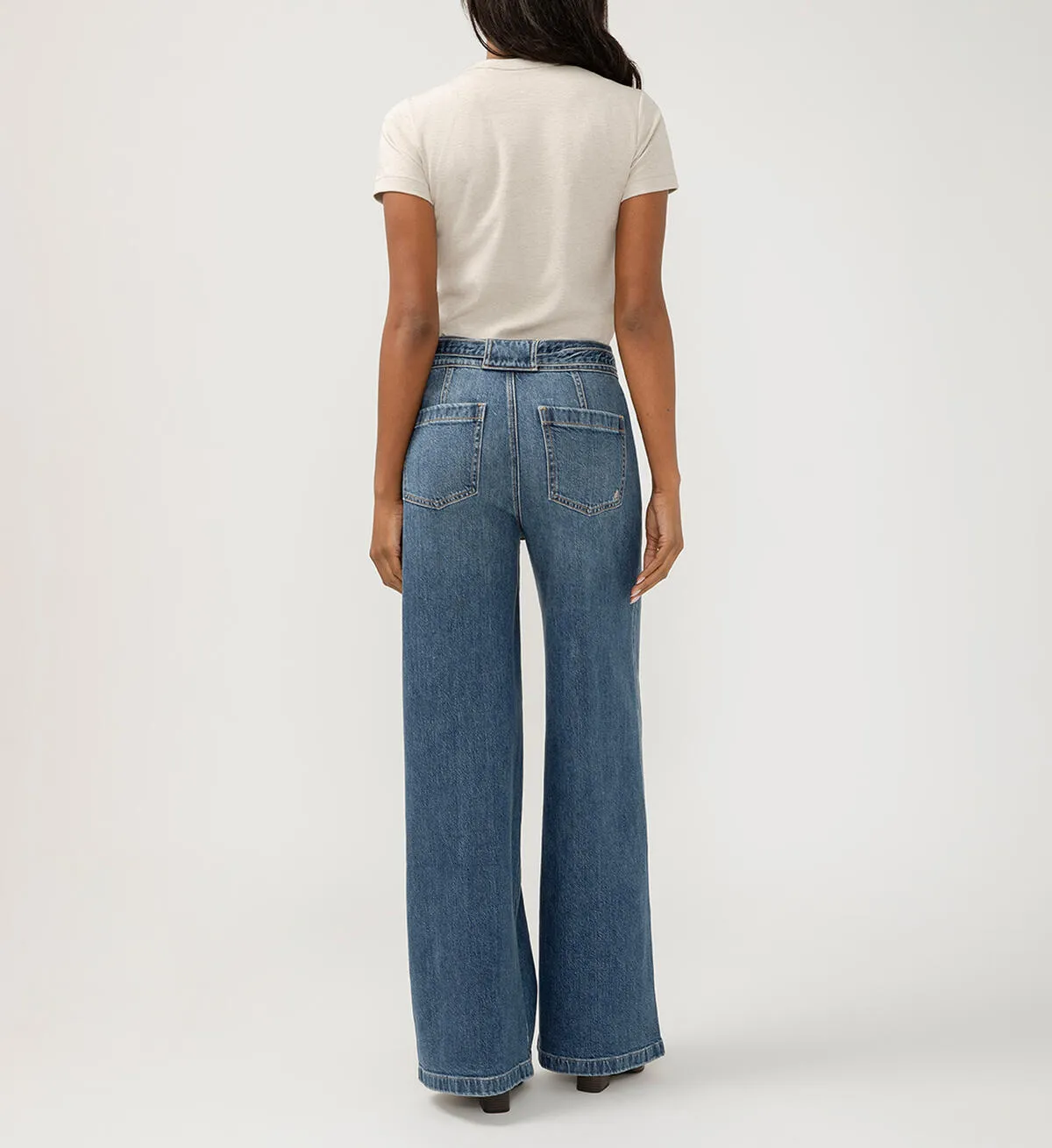 Ultra Wide Leg Belted Jeans