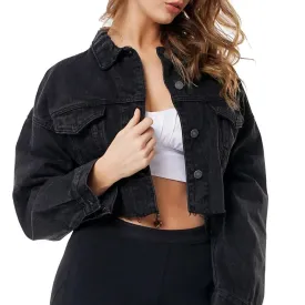 Washed Denim Cropped Jacket – Streetwear Summer Essential